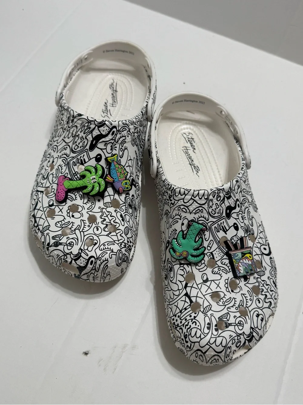 Crocs × Steven Harrington Collab Classic Clog White Black M9 W11